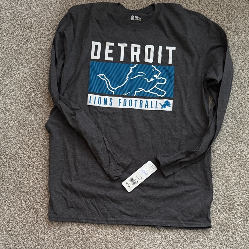 NFL Detroit Lions Charcoal Long Sleeve Shirt